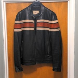 Wilsons Leather Dale Retro Striped Leather Jacket